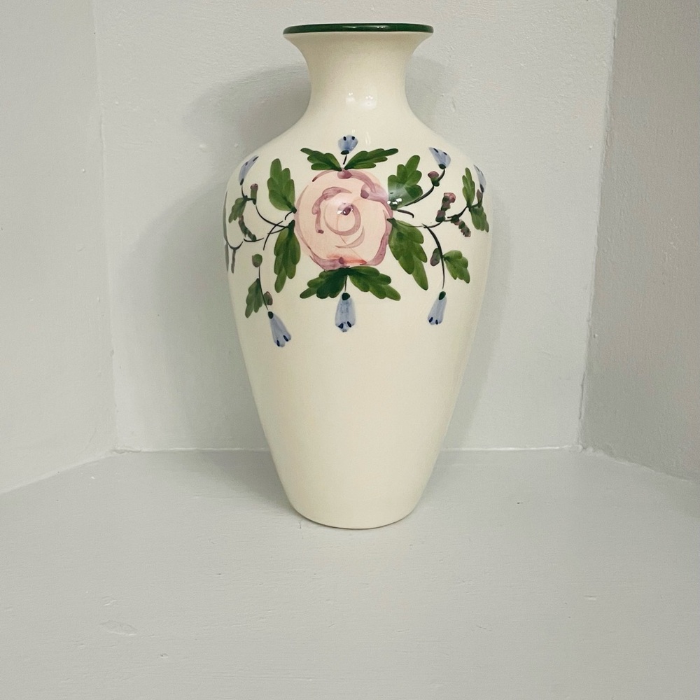 Beautiful  Hand Painted Loucarte  Vase Porcelain Pottery Flower Vase Portugal